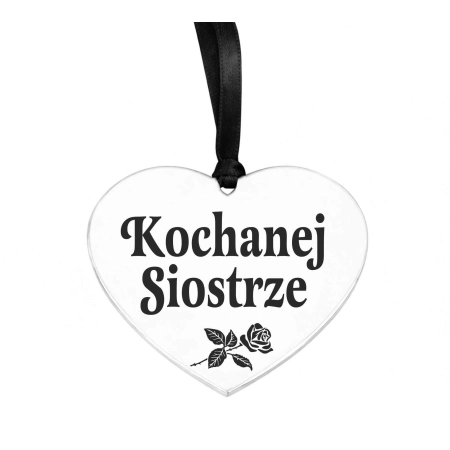 zawieszka na znicz z grawerowanym napisem Kochanej Siostrze