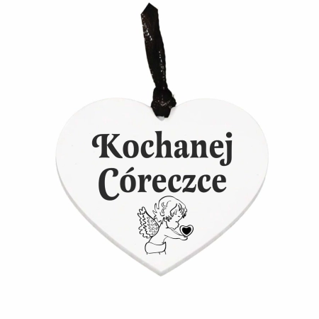 biała zawieszka na znicz z grawerowanym napisem Kochanej Córeczce