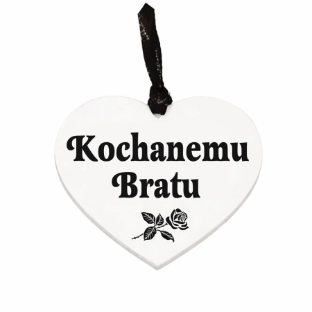 biała zawieszka na znicz z grawerowanym napisem Kochanemu Bratu