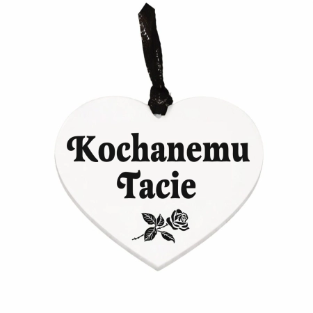 biała zawieszka na znicz z grawerowanym napisem Kochanemu Tacie