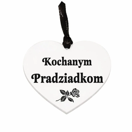 biała zawieszka na znicz z grawerowanym napisem Kochanym Pradziadkom
