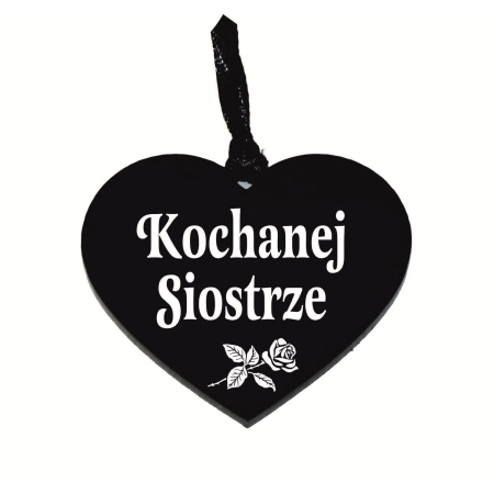 zawieszka na znicz z grawerowanym napisem Kochanej Siostrze