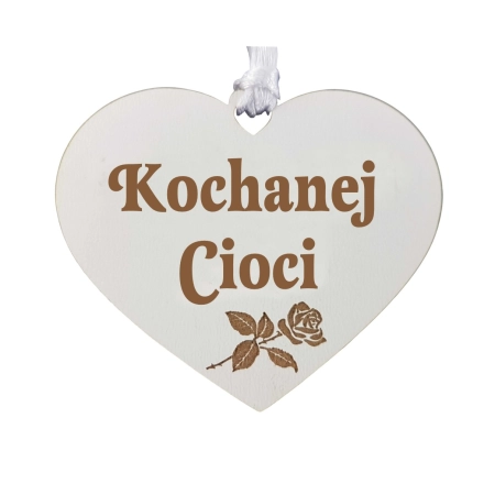 Drewniana zawieszka z grawerem dla Kochanej Cioci