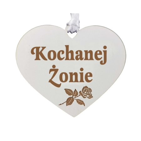 Drewniana zawieszka z grawerem dla Kochanej Żony