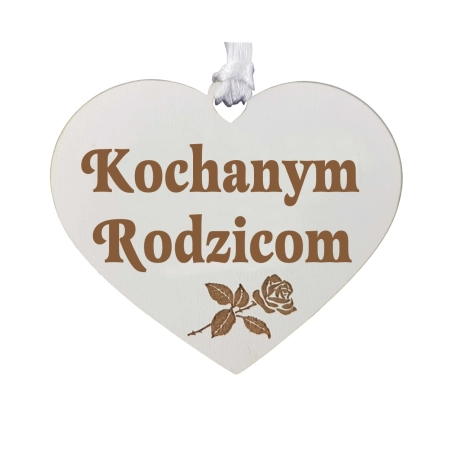 Drewniana zawieszka z grawerem dla Kochanych Rodziców