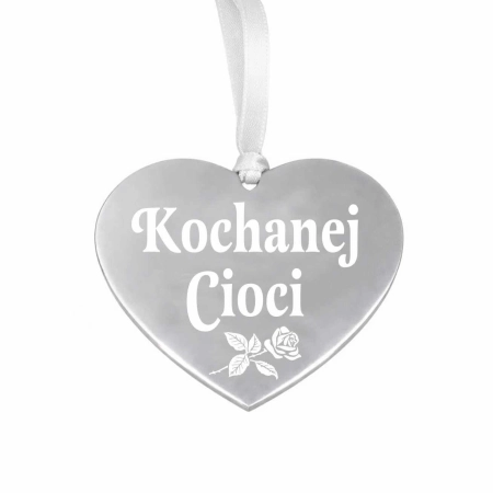 srebrna zawieszka na znicz z grawerowanym napisem Kochanej Cioci