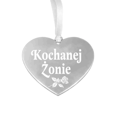 srebrna zawieszka na znicz z grawerowanym napisem Kochanej Żony