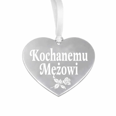 srebrna zawieszka na znicz z grawerowanym napisem Kochanemu Mężowi