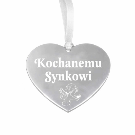 srebrna zawieszka na znicz z grawerowanym napisem Kochanemu Synkowi