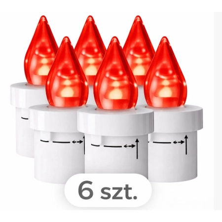 Zestaw-6-Znicz-led-czerwony-wklad-elektryczny-10,5-cm