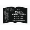 Tablica nagrobna na cmentarz 88x60 cm - czarna, akrylowa, grawerowana - pozioma