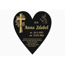 tablica nagrobna na cmentarz 25cm - serce