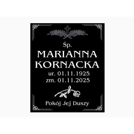 akrylowa tablica nagrobna 50x60 cm, grawerowana