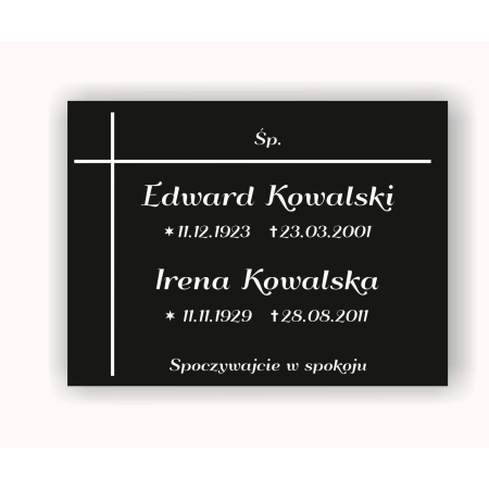 tablica na cmentarz 60x40 - poziom, grawerowana tablica pamięci