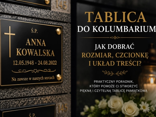 Tablica do kolumbarium – jak dobrać rozmiar, czcionkę i układ treści?