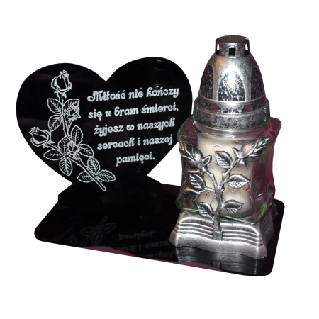 podstawka na znicz z Twoją dedykacją, serce