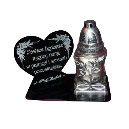 podstawka na znicz z Twoją dedykacją, serce