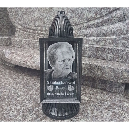 znicz LAMPION z dedykacją + ZDJĘCIE, z grawerem