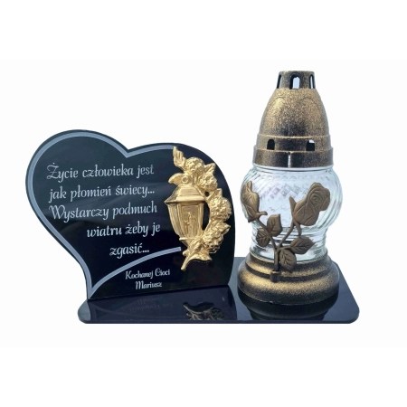 statuetka na znicz, + GRAWER, podstawka na lampion