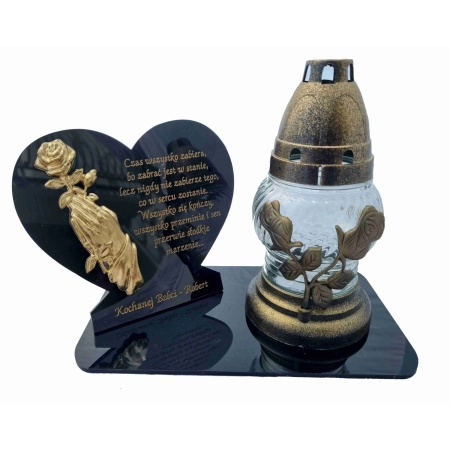 statuetka na znicz 3D + GRAWER podstawka na znicze