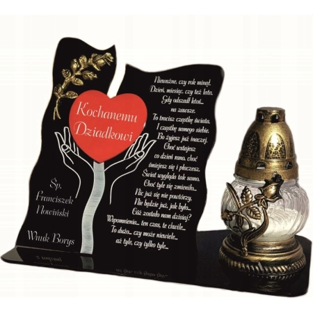 znicz z dedykacją statuetka XXL,grawer DZIEŃ BABCI