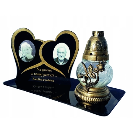 STATUETKA na znicz z dedykacją XXL 30cm +2 ZDJĘCIA