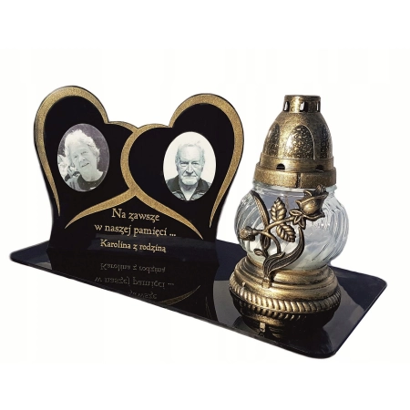 STATUETKA na znicz z dedykacją XXL 30cm +2 ZDJĘCIA