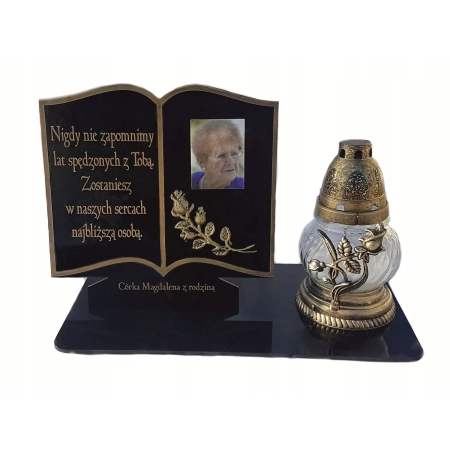 znicz z dedykacją 3D!! KSIĄŻKA, XL 30cm +ZDJĘCIE