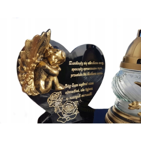 statuetka na znicz z dedykacją ANIOŁEK 3D! grawer