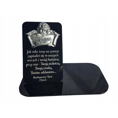 Statuetka na znicze z aniołkiem TWOJA DEDYKACJA