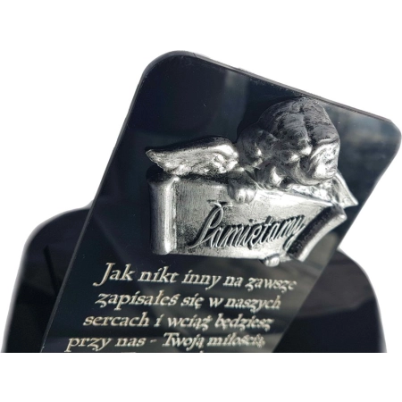 Statuetka na znicze z aniołkiem TWOJA DEDYKACJA
