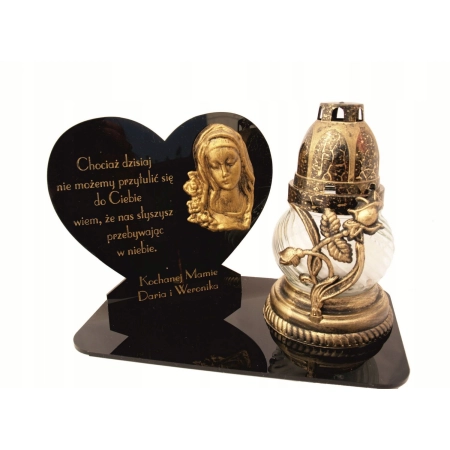 znicz statuetka z dedykacją Matka Boska 3D grawer