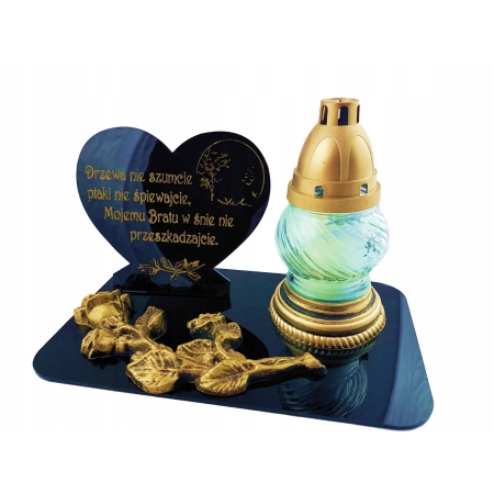 podstawka na znicz z dużą różą WSZYSTKICH ŚWIĘTYCH