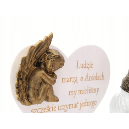 znicz dla dziecka z aniołkiem 3D nagrobek + grawer