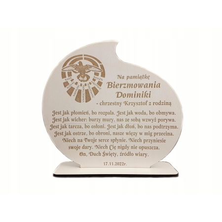 STATUETKA na BIERZMOWANIE pamiątka + GRAWER
