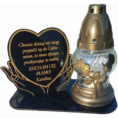 PODSTAWKA na znicze + TWÓJ GRAWER , znicz dłonie