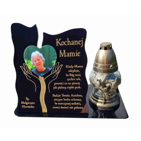 podstawka na znicz XXL 30cm, znicz ze zdjęciem