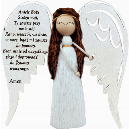 Skrzydła anioła 15x15 z modlitwą, makrama, wzór 7