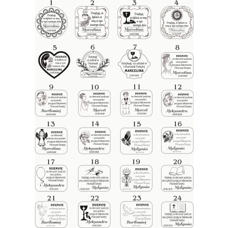 Podziękowanie dla gości na Komunię magnes Komunia 200 wzorów,magnes komunia