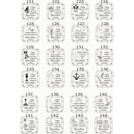 Podziękowanie Dla Gości Komunia Magnes 200 wzorów + woreczek