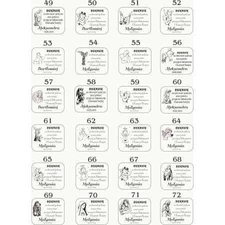 Podziękowanie Dla Gości Komunia Magnes 200 wzorów + woreczek