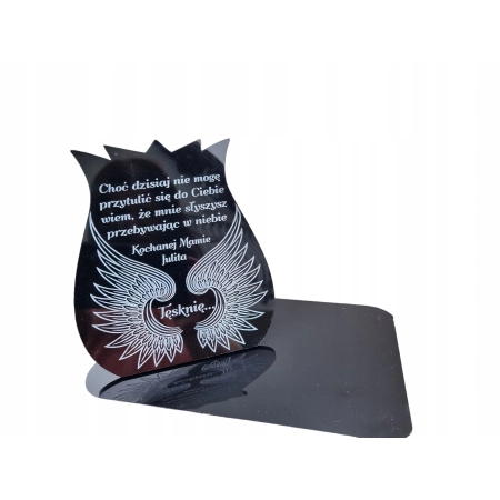 podstawka na znicz GRAWER, statuetka na grób, 25cm, znicz skrzydła anioła