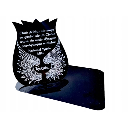podstawka na znicz GRAWER, statuetka na grób, 25cm, znicz skrzydła anioła