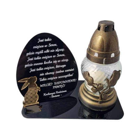 Znicz WIELKANOCNY, podstawka na znicz, znicz z dowolnym napisem, grawer