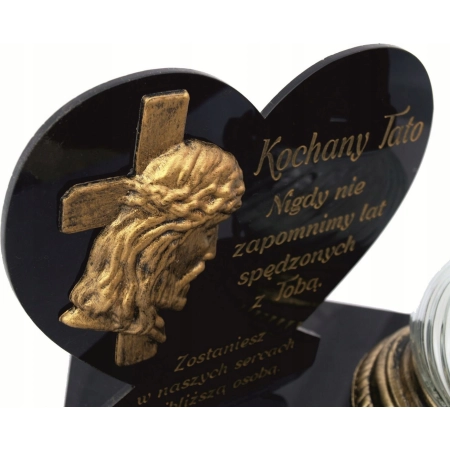 statuetka znicz, DZIEŃ TATY, znicz z napisem dla taty, +aplikacja Jezusa 3D