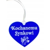 Zawieszka na znicz z grawerem KOCHANEMU SYNKOWI niebieska,