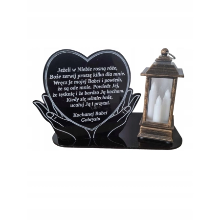 Znicz LED z grawerem, znicz dla dziadka i babci, znicz dla taty i mamy