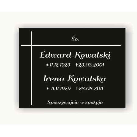 Tablica Nagrobna tabliczka 60x40cm, tablica na cmentarz, tablica nagrobkowa