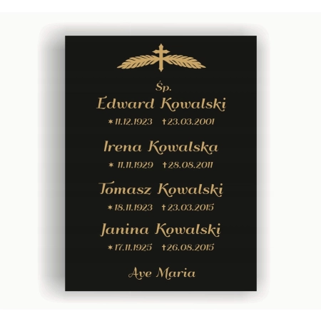 Tablica Nagrobna tabliczka 60x40cm, tablica na cmentarz, tablica nagrobkowa