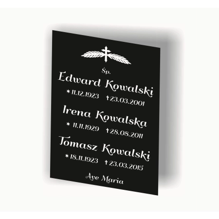 Tablica Nagrobna tabliczka 60x40cm, tablica na cmentarz, tablica nagrobkowa